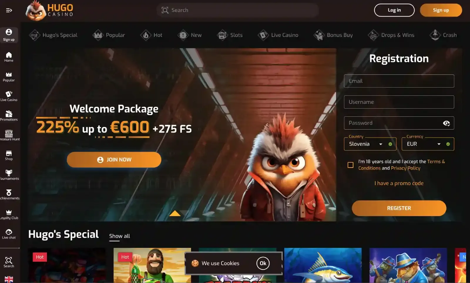 Hugo Casino screenshot 1